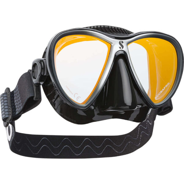 Scubapro Synergy Twin Mask With Comfort Strap Black Silver Mirrored